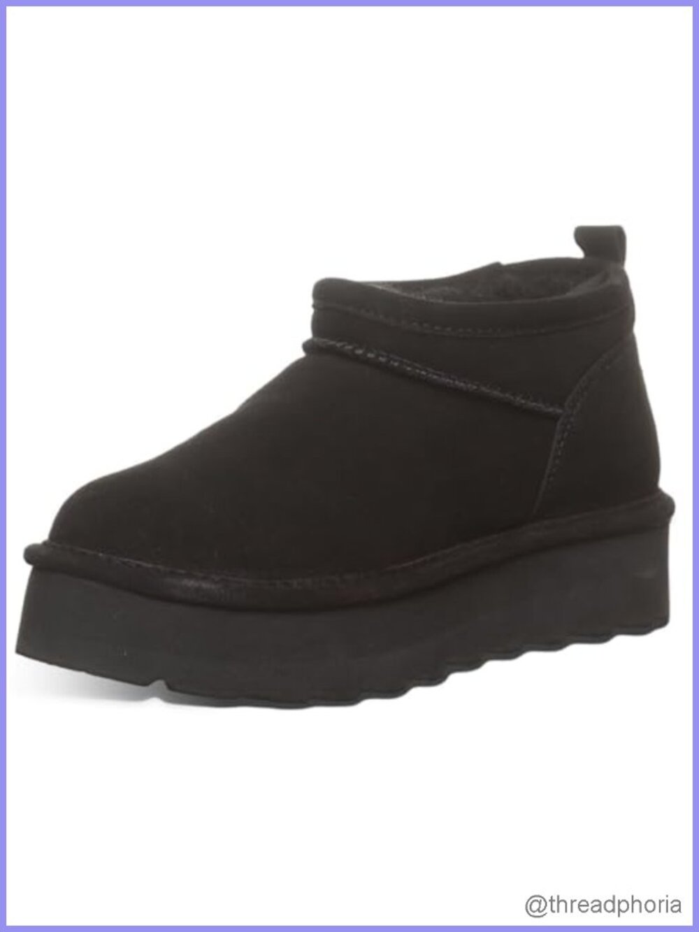 Faux Leather Mid-Calf Winter Boots with Faux Fur Lining & Platform Heel